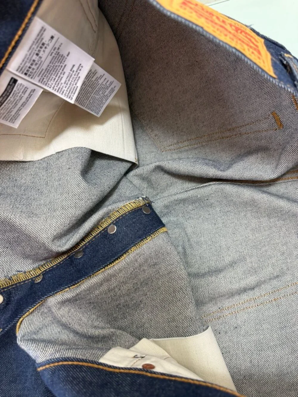 Levis 501 Jeans Men's 48X29 Raw Denim Button Fly Straight Leg